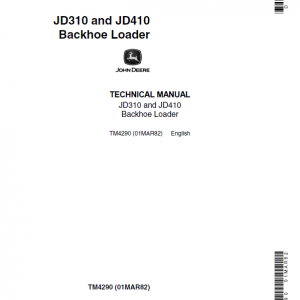 John Deere 310  Backhoe Repair Technical Manual (TM1036 and TM4290) - Image 2