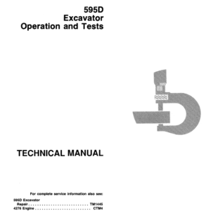 John Deere 595D Excavator Service Manual TM-1444 & TM-1445