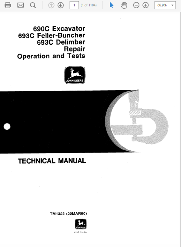 John Deere 690C, 693C Excavator Service Manual