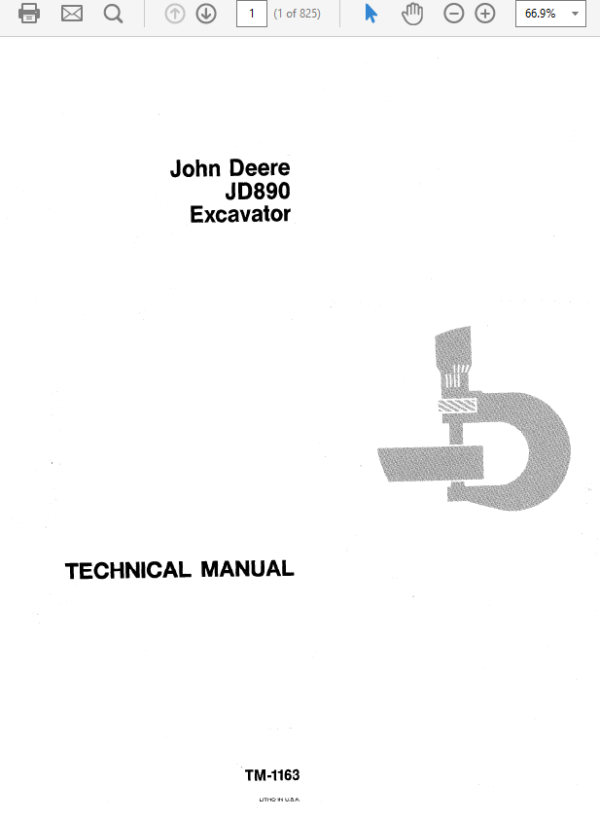 John Deere 890 Excavator Service Manual TM-1163