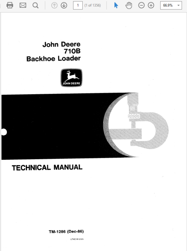 John Deere 710B Backhoe Loader Service Manual TM-1286