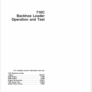 John Deere 710C Backhoe Loader Manual TM-1450 & TM-1451