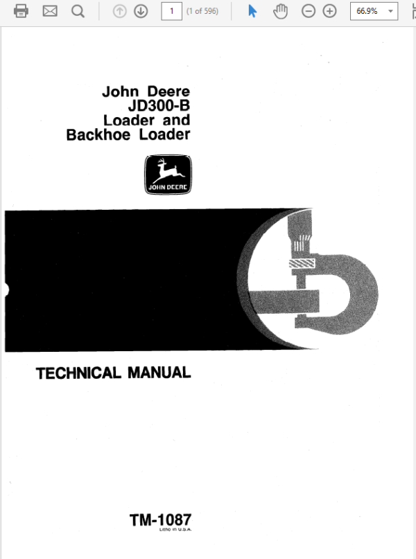 John Deere 300B Loader and Backhoe Loader Service Manual TM-1087