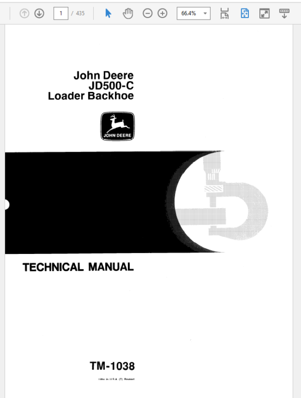 John Deere 500C Loader Backhoe Service Manual TM-1038