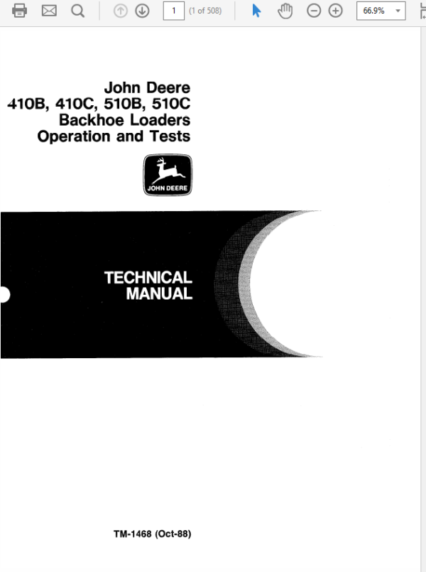 John Deere 410B, 410C, 510B, 510C Backhoe Loader Service Manual