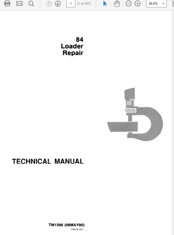 John Deere 84 Loader Service Manual TM-1397 & TM-1398