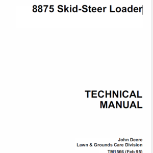 John Deere 8875 Skid-Steer Loader Service Manual TM-1566