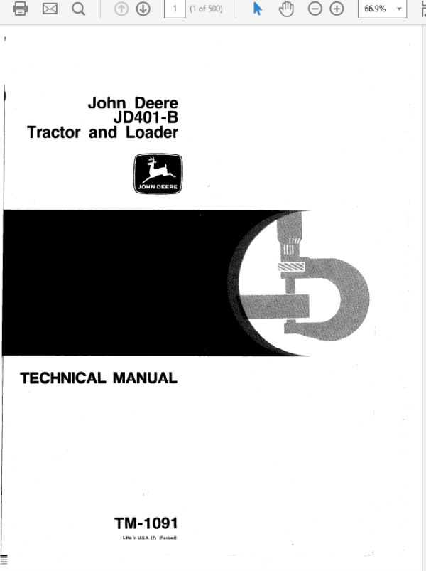 John Deere 401B Tractor and Loader Service Manual TM-1091