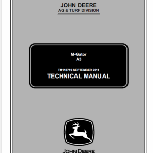 John Deere A3 M-Gator Service Manual TM-115719