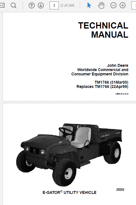 John Deere E-Gator Service Manual TM-1766