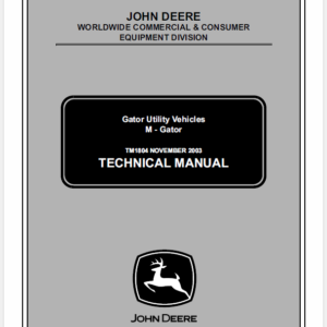 John Deere M-Gator Service Manual TM-1804