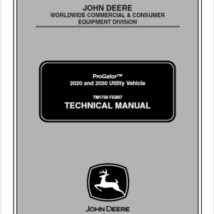 John Deere ProGator 2020, 2030 Utility Vehicle Service Manual TM-1759