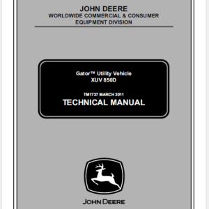 John Deere XUV 850D M-Gator Utility Vehicle Service Manual TM-1737