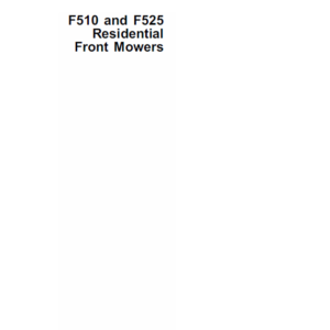 John Deere F510, F525 Front Mowers Service Manual TM-1475