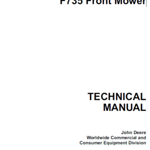 John Deere F735 Front Mower Service Manual TM-1597