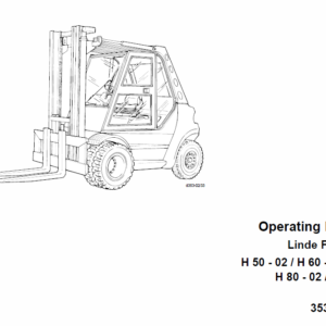 Linde Type 353 Forklift Truck: H50, H60, H70, H80 Repair Service Training Manual