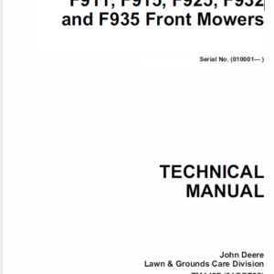 John Deere F911, F912,  F915, F925, F932, F935 Front Mowers Service Manual