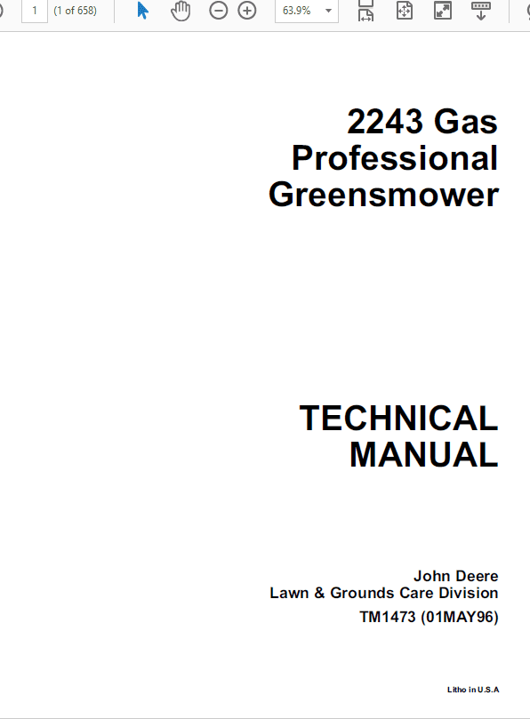 John Deere 2243 Mower Service Manual TM-1473