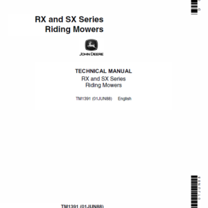 John Deere RX63, RX73, SX75, RX95, SX95 Mowers Service Manual TM-1391