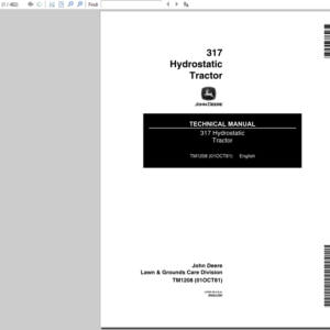 John Deere 317 Hydrostatic Tractor Service Manual TM-1208