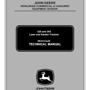 John Deere 325, 335 and 345 Lawn and Garden Tractors Service Manual TM-1760