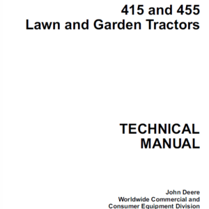 John Deere 415 and 455 Lawn and Garden Tractors Service Manual TM-1836