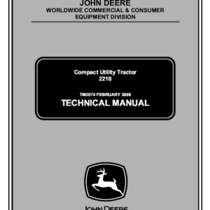 John Deere 2210 Compact Utility Tractors Service Manual TM-2074