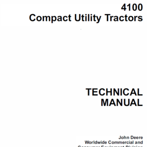 John Deere 4100 Compact Utility Tractors Service Manual TM-1630