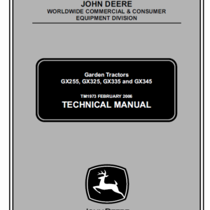 John Deere GX255, GX325, GX335 GX345 Garden Tractors TM-1973