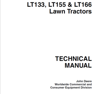 John Deere LT133, LT155, LT166 Lawn Tractor Service Manual TM-1695