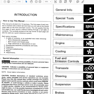 Honda Accord 1986, 1987, 1988, 1989, 1990, 1991, 1992,1993 Repair Manual