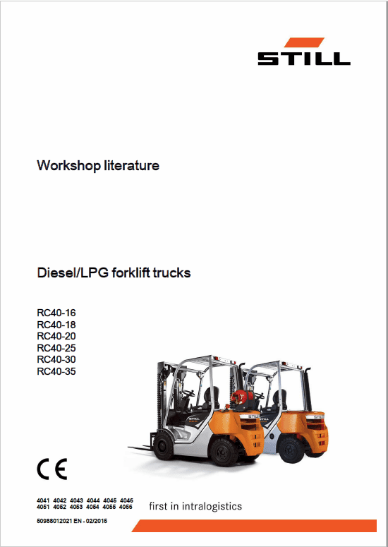 Still Diesel LPG Forklift Trucks RC40: RC40-16, RC40-18, RC40-20 Workshop Manual