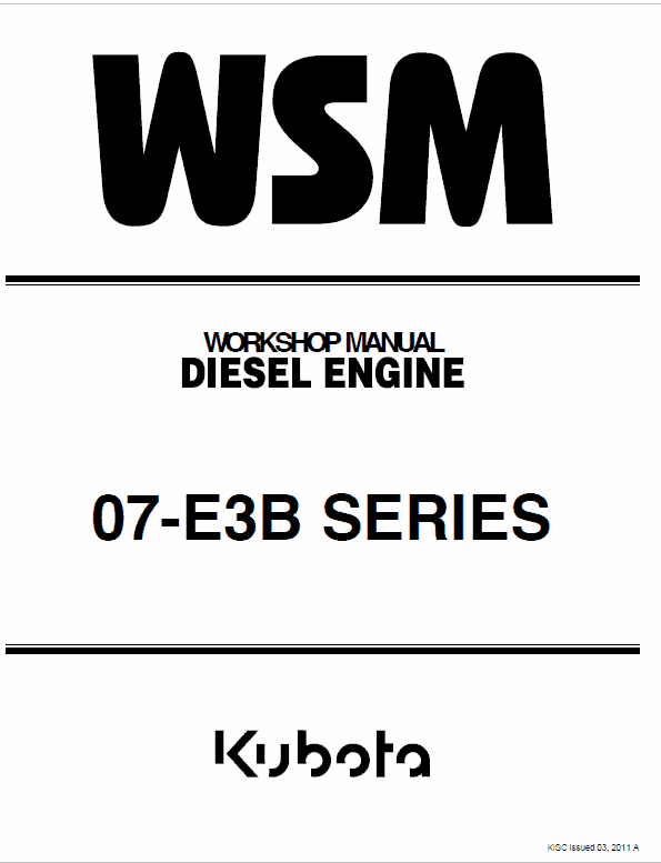 Still WSM 07-E3B Kubota Diesel Engine Workshop Repair Manual