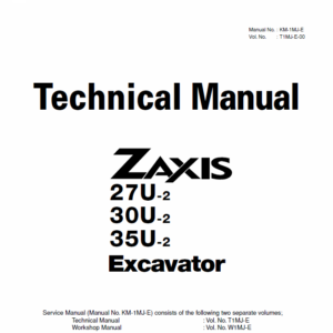 Hitachi Zaxis ZX27U-2, ZX30U-2, ZX35U-2 Excavator Service Manual