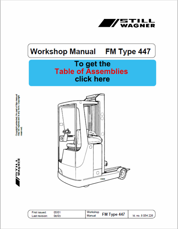 Still FM Type 429 and Type 447 Reach Truck Workshop Repair Manual