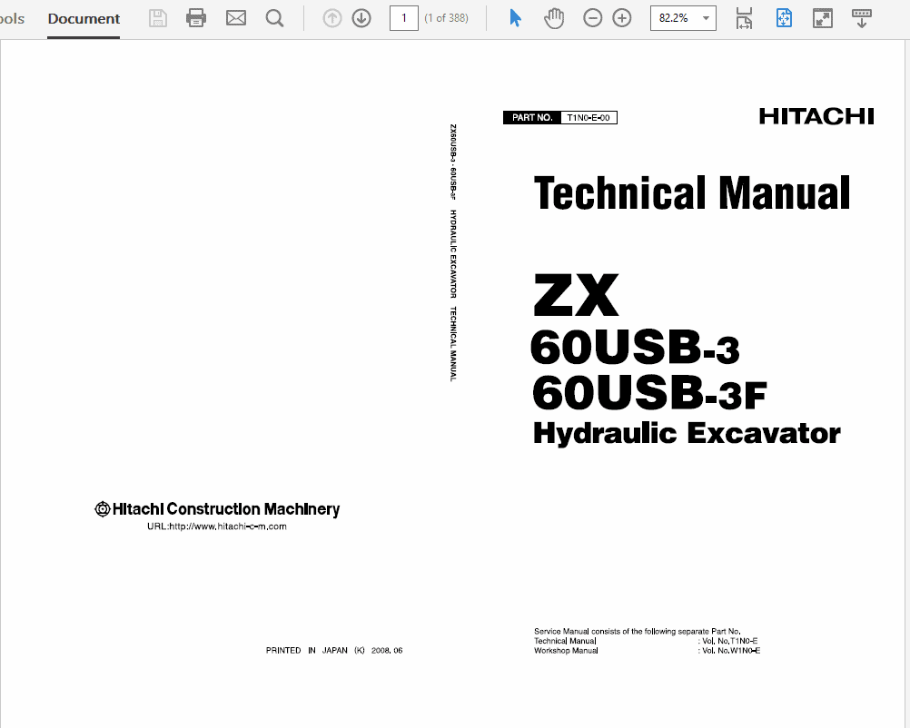 Hitachi ZX60USB-3, ZX60USB-3F Excavator Service Repair Manual