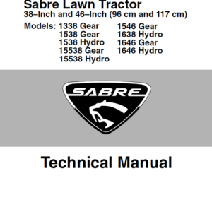 John Deere Sabre Lawn Tractors 1338 1538 1546 1638 Service Manual