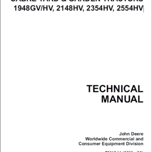 John Deere Sabre Tractors 1948GVHV, 2148HV, 2354HV, 2554HV Service Manual