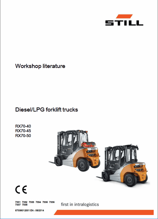 Still Electric Forklift Truck RX70: RX70-40, RX70-45, RX70-50 Repair Manual