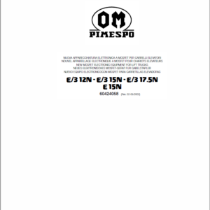 OM PIMESPO FIAT E3 12N -15N -17.5N- E15N Mosfet Electronic Schematic Manual