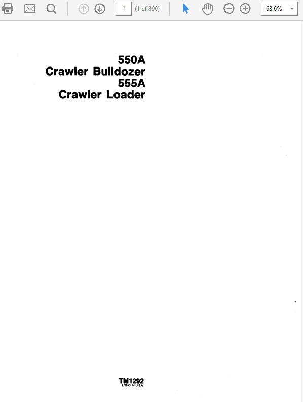 John Deere 550A, 555A Crawler Bulldozer Loader Service Manual