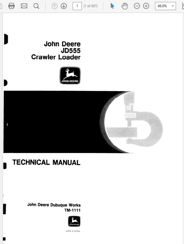 John Deere 555 Crawler Loader Service Manual TM-1111