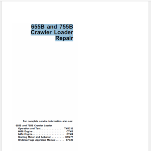 John Deere 655B and 755B Crawler Manual