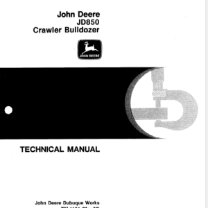 John Deere 850 Crawler Bulldozer Service Manual TM-1164