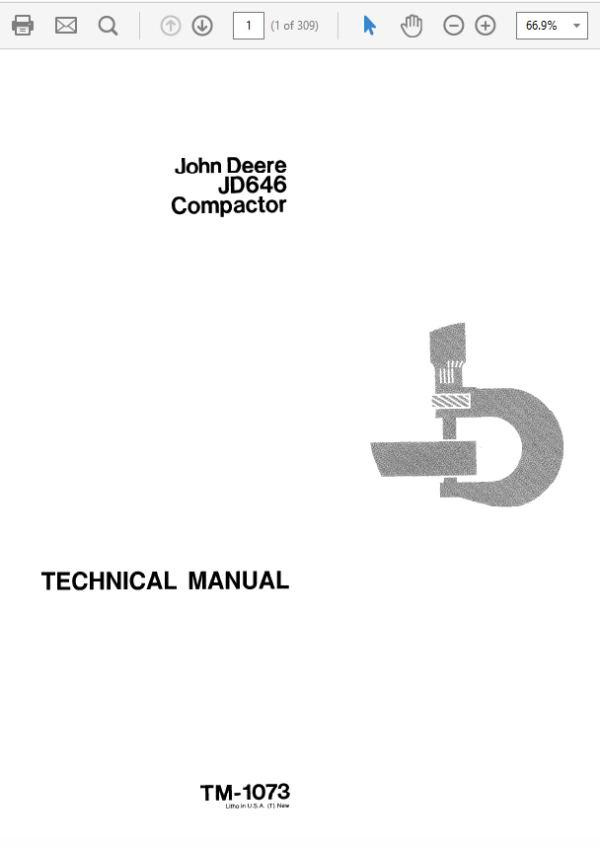 John Deere 646 Compactor Service Manual TM-1073