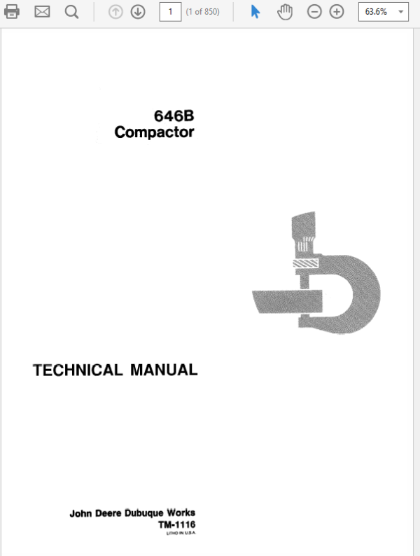 John Deere 646B Compactor Service Manual TM-1116