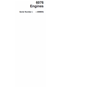 John Deere 6076 Engines CTM6 Repair Manual