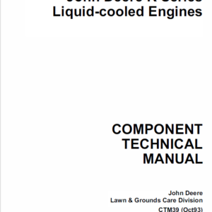 John Deere K Series Air Cooled & Liquid Cooled Engines Manual CTM5, CTM39