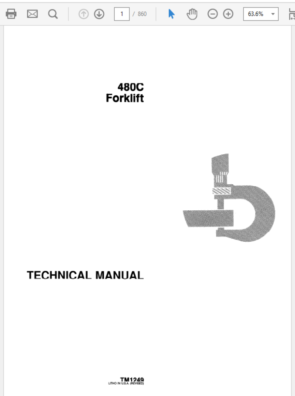 John Deere 480C Forklift Service Manual TM-1249