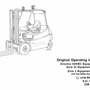 Linde Series 336 Electric Forklift Truck: E20, E25, E30 Workshop Service Manual